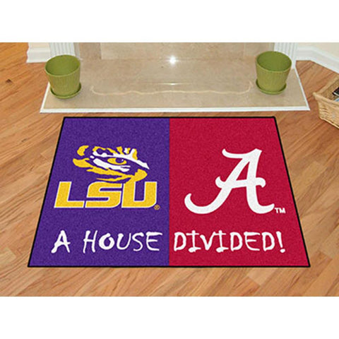 LSU Tigers-Alabama Crimson Tide NCAA House Divided NFL All-Star Floor Mat (34x45)