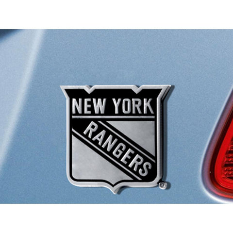 New York Rangers NHL Chrome Car Emblem (2.3in x 3.7in)