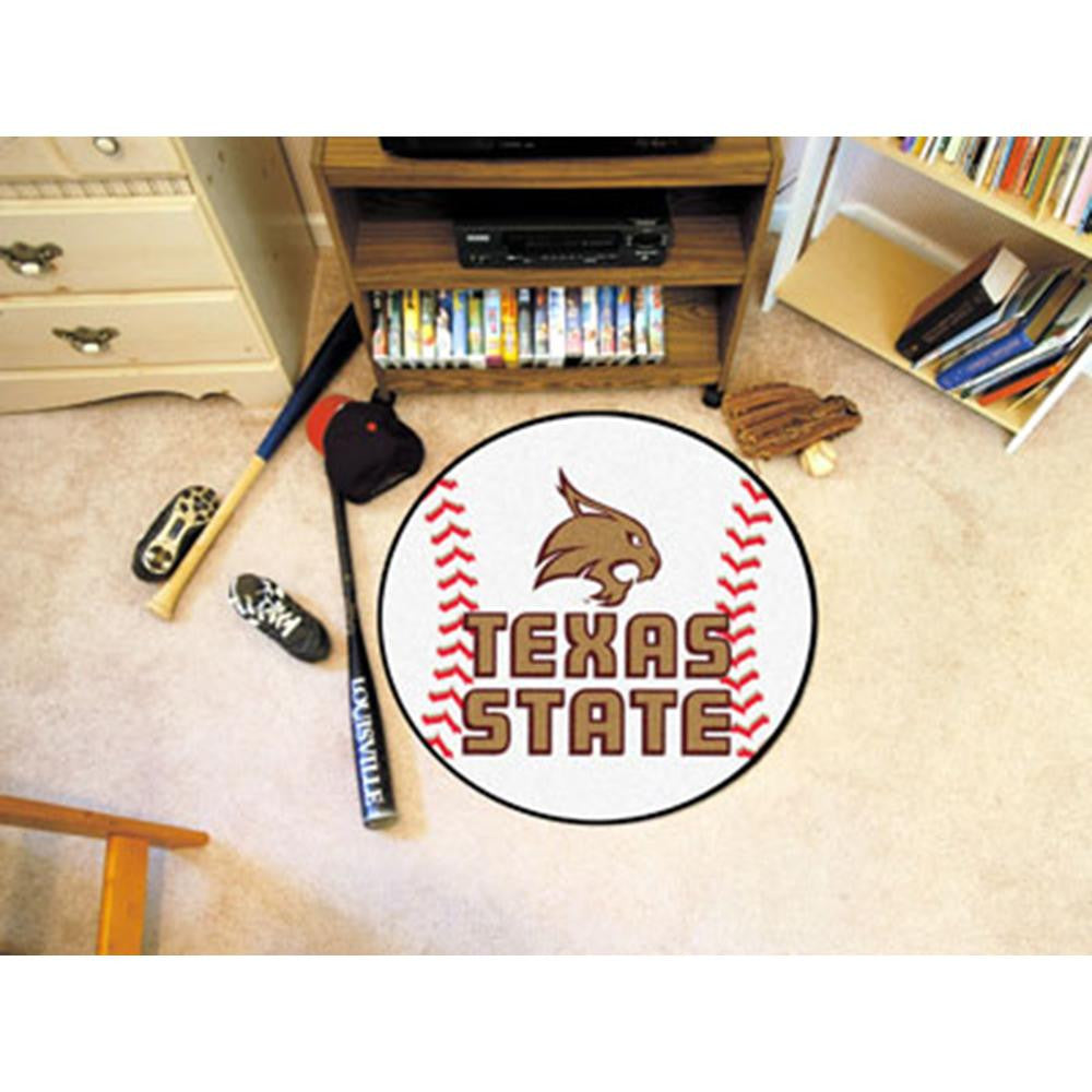 Texas State Bobcats NCAA Baseball Round Floor Mat (29)