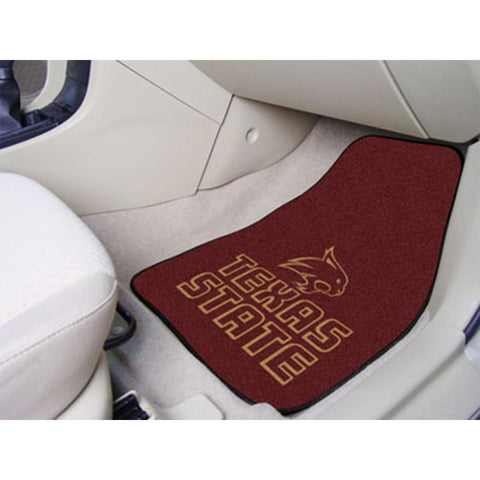 Texas State Bobcats NCAA 2-Piece Printed Carpet Car Mats (18x27)