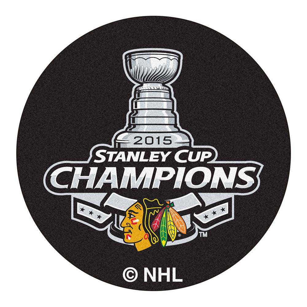 Chicago Blackhawks 2015 NHL Stanley Cup Champions Puck Mat (29 diameter)
