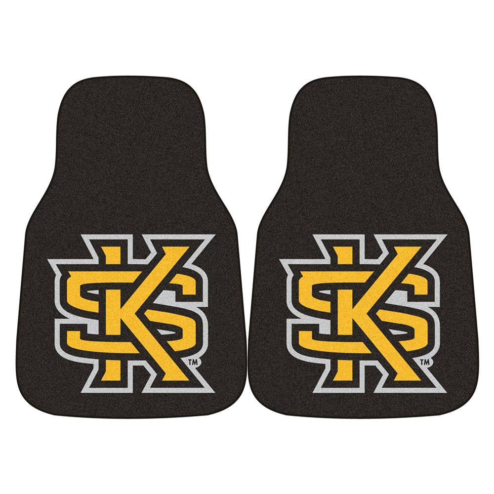 Kennesaw State Owls NCAA 2-Piece Printed Carpet Car Mats (18x27)