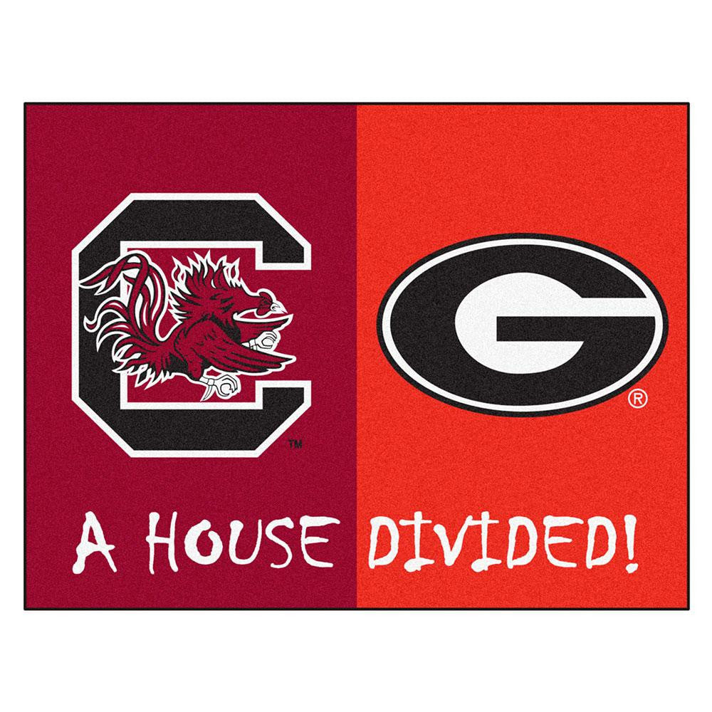 South Carolina - Georgia NCAA House Divided NFL All-Star Floor Mat (34x45)