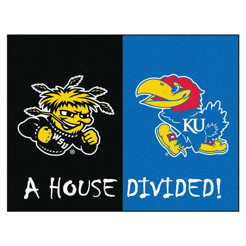 Wichita State - Kansas NCAA House Divided NFL All-Star Floor Mat (34x45)