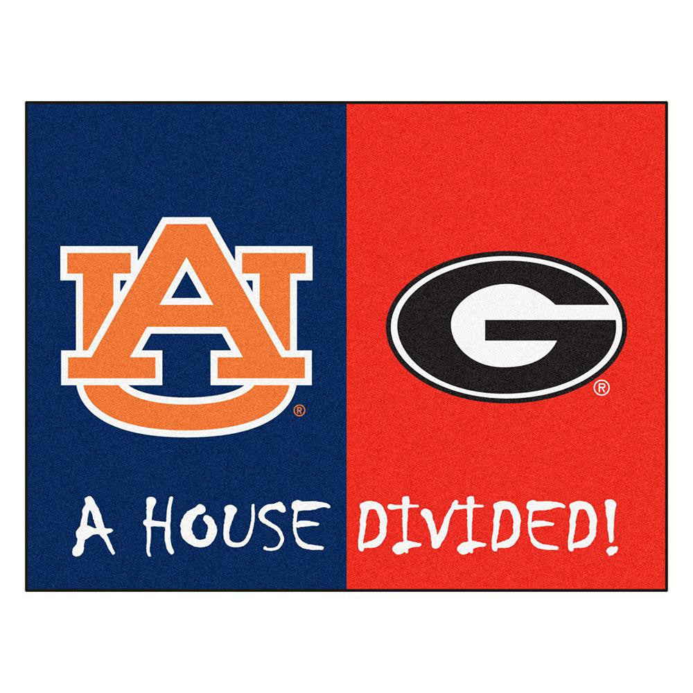 Auburn Tigers-Georgia Bulldogs NCAA House Divided All-Star Floor Mat (34x45)