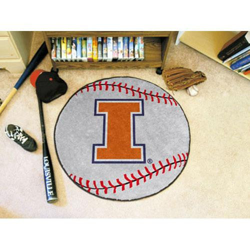 Illinois Fighting Illini NCAA Baseball Round Floor Mat (29)