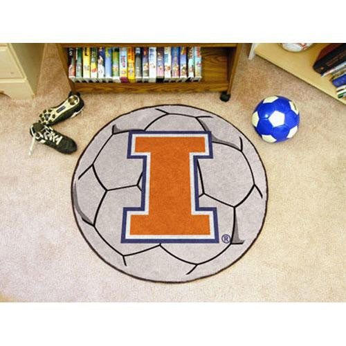 Illinois Fighting Illini NCAA Soccer Ball Round Floor Mat (29)