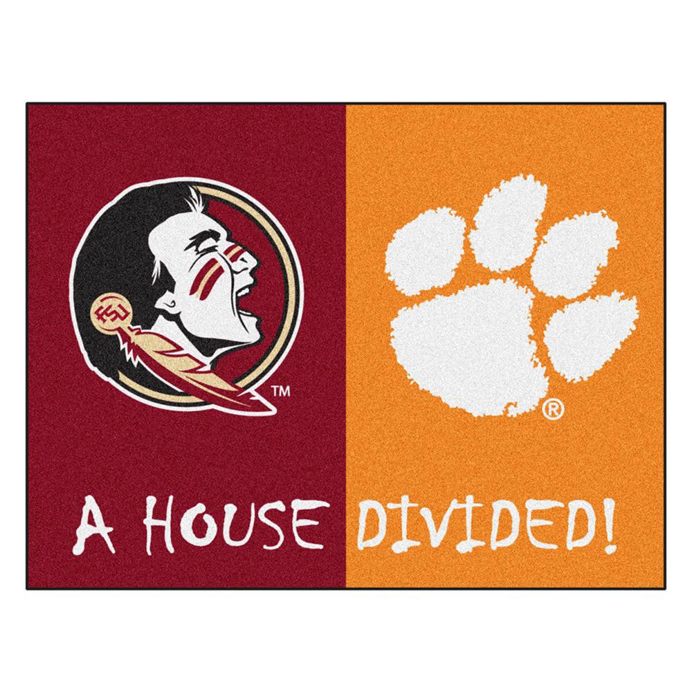 Florida State Seminoles-Clemson Tigers NCAA House Divided All-Star Floor Mat (34x45)