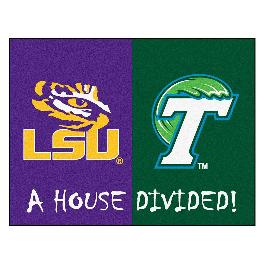 LSU Tigers-Tulane Green Wave NCAA House Divided All-Star Floor Mat (34x45)