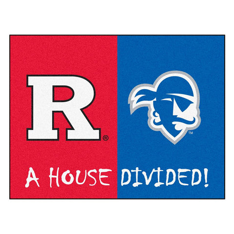 Rutgers Scarlet Knights-Seton Hall Pirates NCAA House Divided All-Star Floor Mat (34x45)