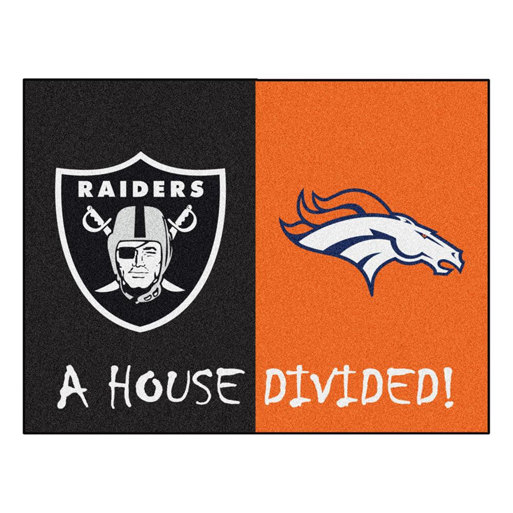 Oakland Raiders-Denver Broncos NFL House Divided All-Star Floor Mat (34x45)