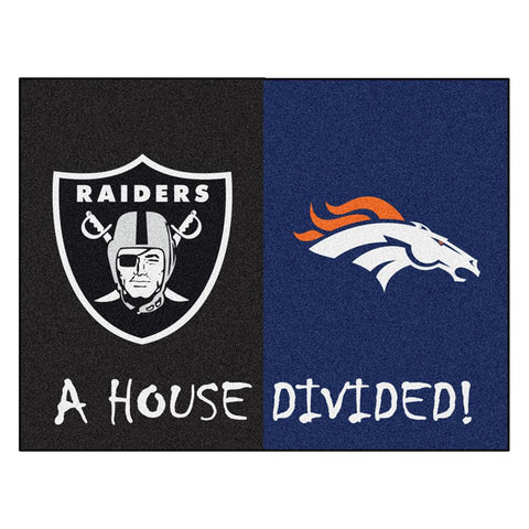 Oakland Raiders-Denver Broncos NFL House Divided All-Star Floor Mat (34x45)