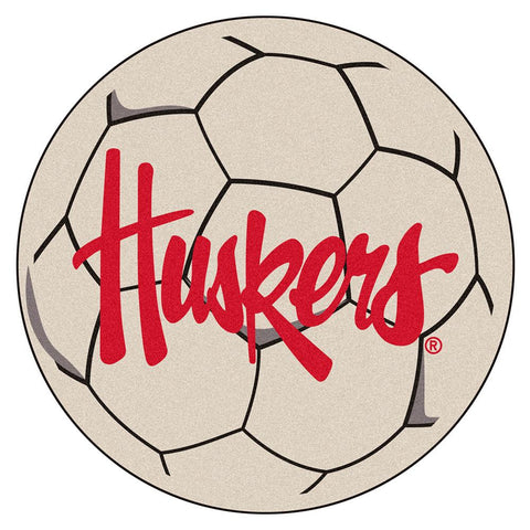 Nebraska Cornhuskers NCAA Soccer Ball Round Floor Mat (29)