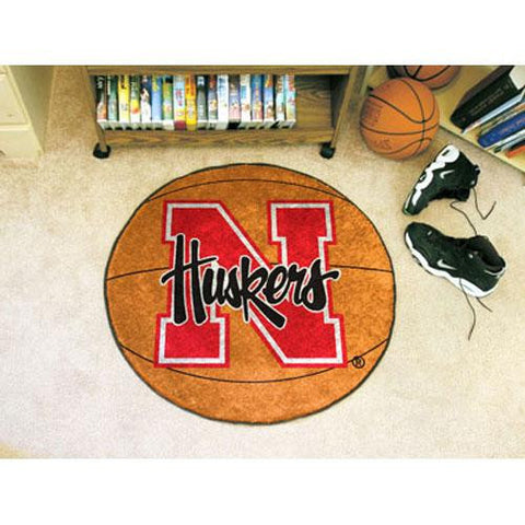 Nebraska Cornhuskers NCAA Basketball Round Floor Mat (29)