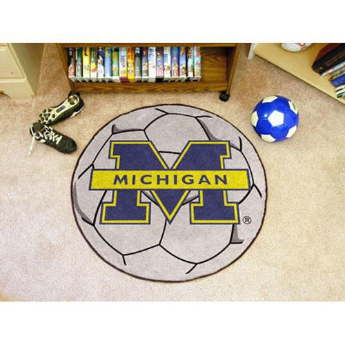 Michigan Wolverines NCAA Soccer Ball Round Floor Mat (29)