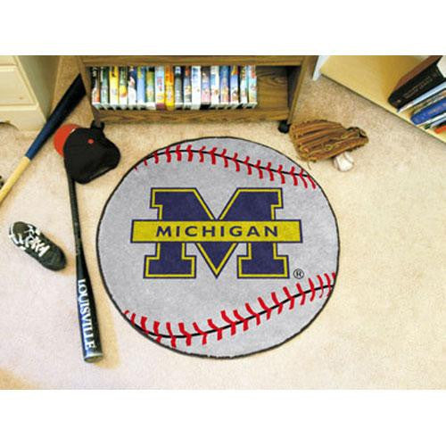 Michigan Wolverines NCAA Baseball Round Floor Mat (29)