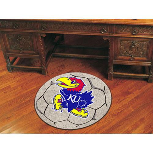 Kansas Jayhawks NCAA Soccer Ball Round Floor Mat (29)