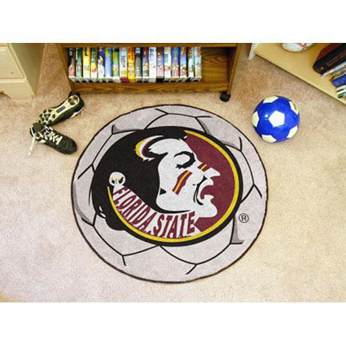 Florida State Seminoles NCAA Soccer Ball Round Floor Mat (29) Seminole Logo