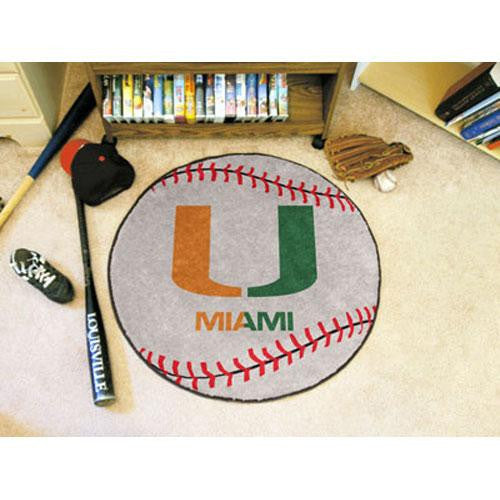 Miami Hurricanes NCAA Baseball Round Floor Mat (29) U Logo