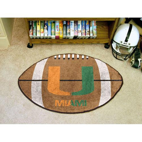 Miami Hurricanes NCAA Football Floor Mat (22x35) U Logo