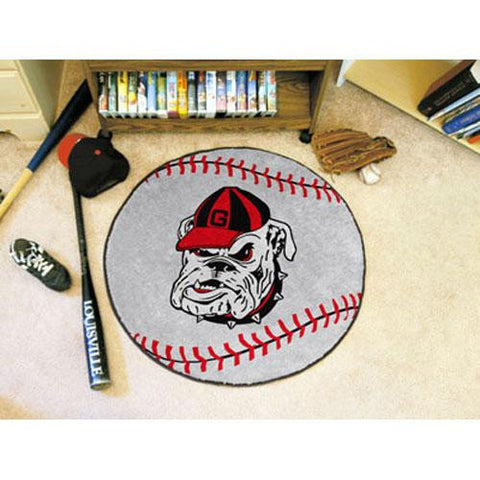 Georgia Bulldogs NCAA Baseball Round Floor Mat (29) Bulldog Logo