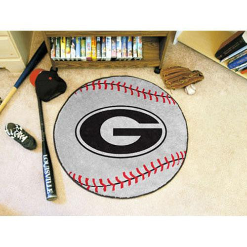 Georgia Bulldogs NCAA Baseball Round Floor Mat (29) G Logo on Red