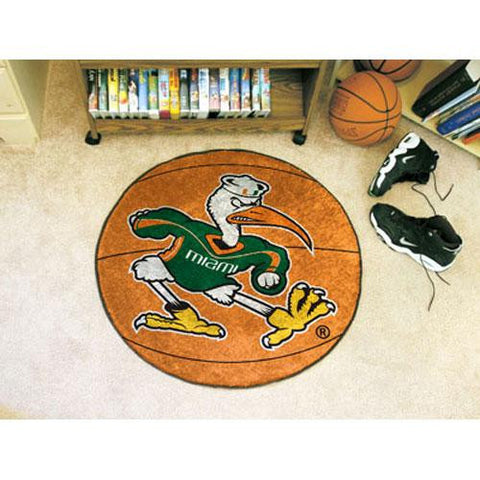 Miami Hurricanes NCAA Basketball Round Floor Mat (29) Sebastian the Ibis