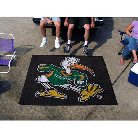 Miami Hurricanes NCAA Tailgater Floor Mat (5'x6') Sebastian the Ibis