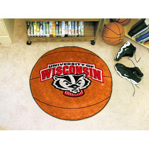 Wisconsin Badgers NCAA Basketball Round Floor Mat (29) Badger Logo