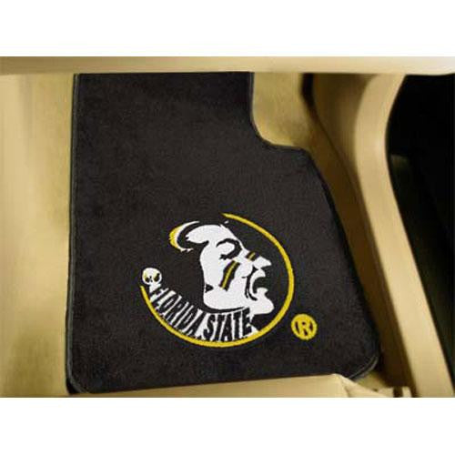 Florida State Seminoles NCAA Car Floor Mats (2 Front) Seminole Logo on Black