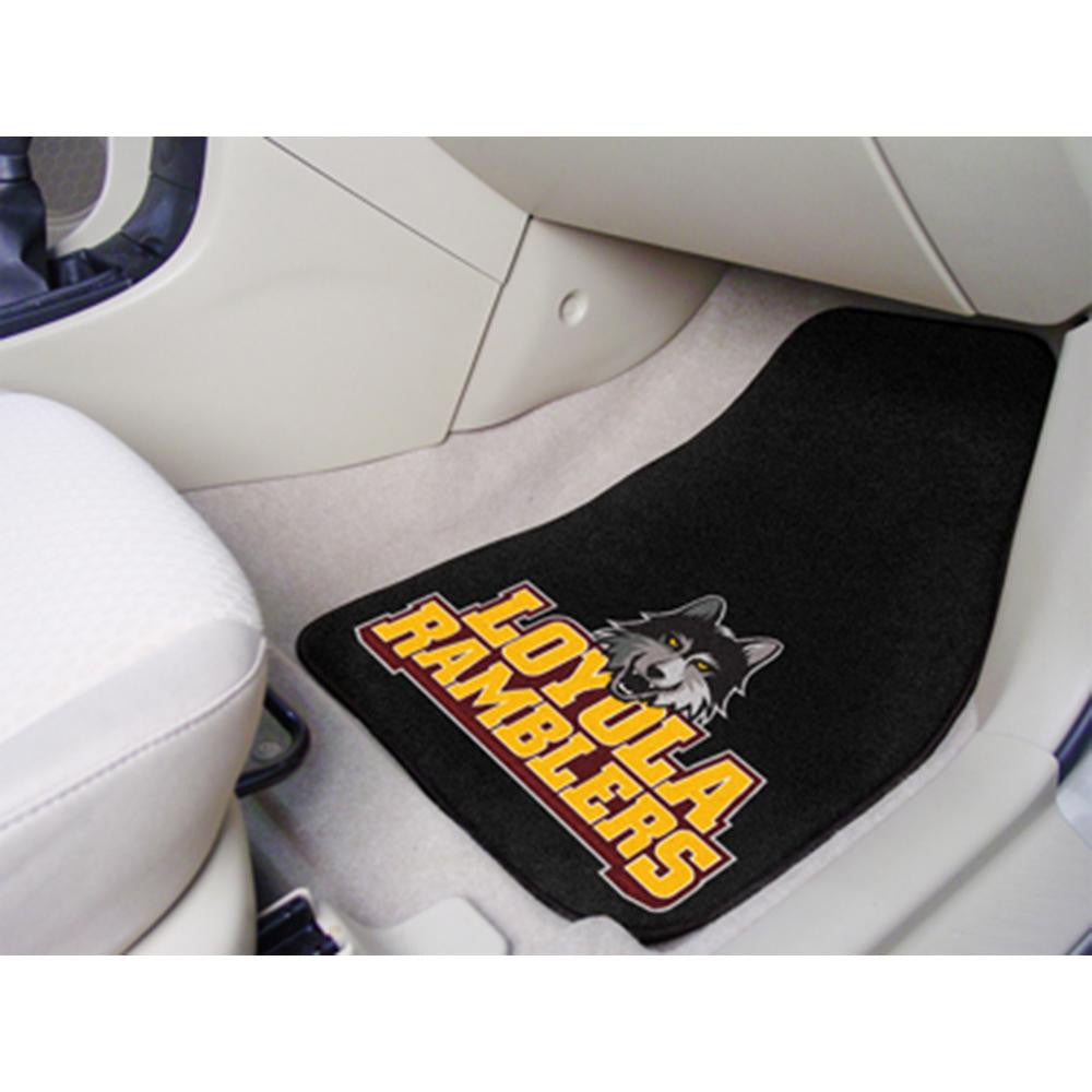 Loyola Illinois Ramblers NCAA 2-Piece Printed Carpet Car Mats (18x27)