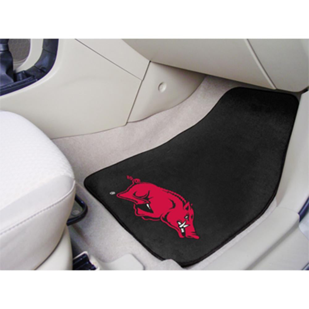 Arkansas Razorbacks NCAA 2-Piece Printed Carpet Car Mats (18x27)