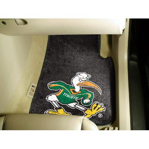 Miami Hurricanes NCAA Car Floor Mats (2 Front) Sebastian the Ibis