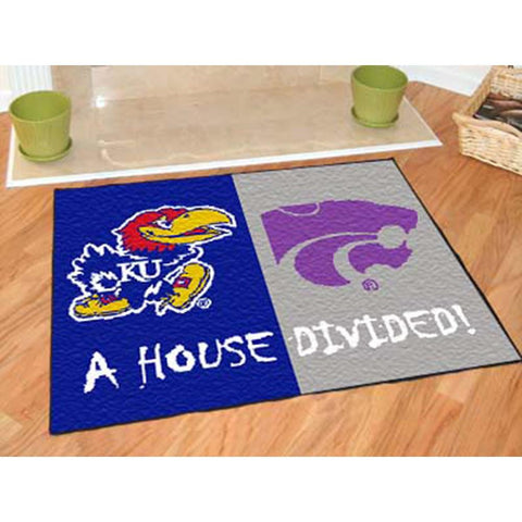 Kansas-Kansas State Wildcats NCAA House Divided NCAA All-Star Floor Mat (34x45)