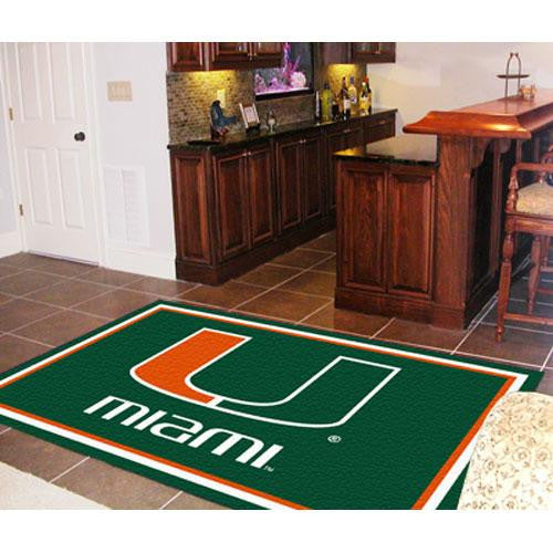 Miami Hurricanes NCAA Floor Rug (4'x6') U Logo