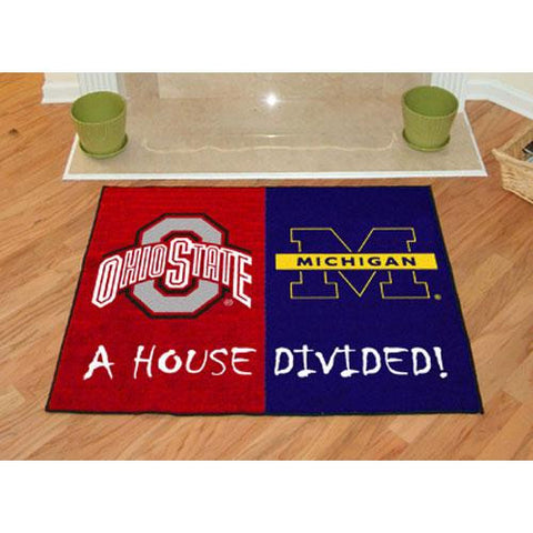 Ohio State Buckeyes - Michigan Wolverines House Divided NCAA All-Star Floor Mat (34x45)