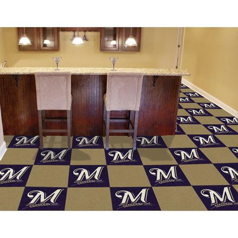 Milwaukee Brewers MLB Team Logo Carpet Tiles