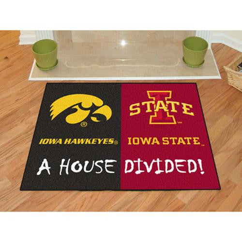 Iowa Hawkeyes - Iowa State Cyclones House Divided NCAA All-Star Floor Mat (34x45)