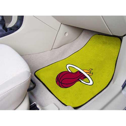 Miami Heat NBA 2-Piece Printed Carpet Car Mats (18x27)