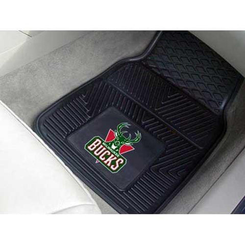 Milwaukee Bucks NBA Heavy Duty 2-Piece Vinyl Car Mats (18x27)