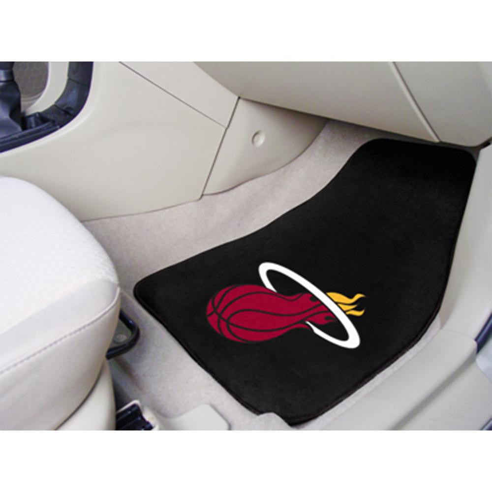 Miami Heat NBA 2-Piece Printed Carpet Car Mats (18x27)