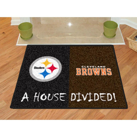 Pittsburgh Steelers-Cleveland Browns NFL House Divided NFL All-Star Floor Mat (34x45)