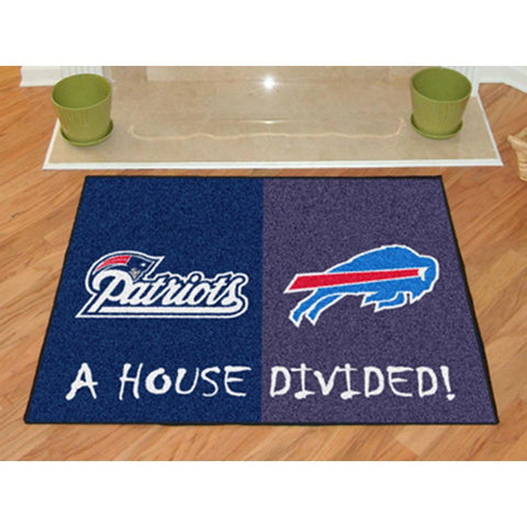 New England Patriots-Buffalo Bills NFL House Divided NFL All-Star Floor Mat (34x45)