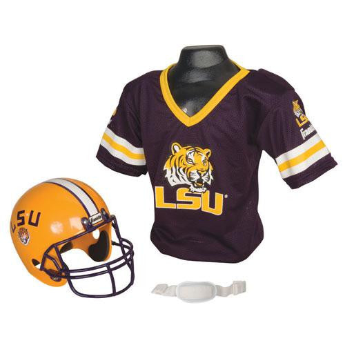 LSU Tigers Youth NCAA Helmet and Jersey Set