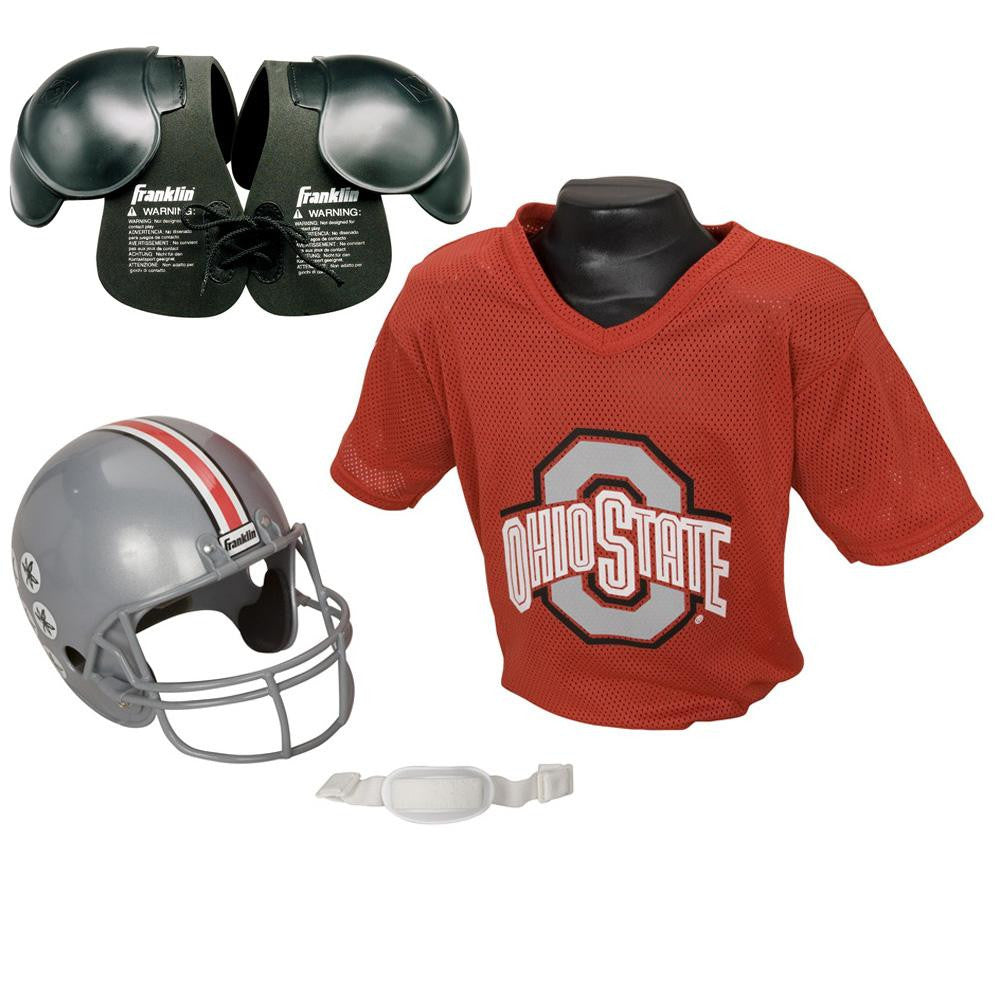 Ohio State Buckeyes Youth NCAA Helmet and Jersey Set with Shoulder Pads