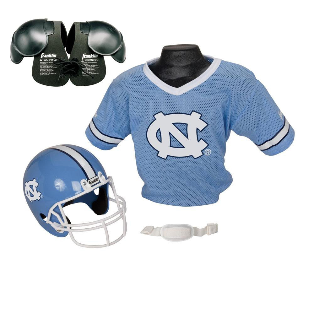 North Carolina Tarheels Youth NCAA Helmet and Jersey Set with Shoulder Pads