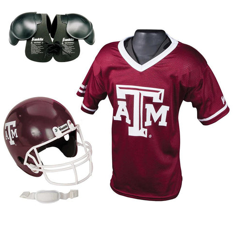 Texas A&M Aggies Youth NCAA Helmet and Jersey Set with Shoulder Pads