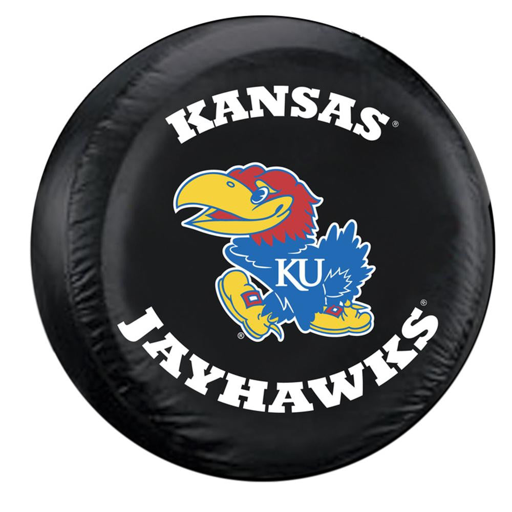 Kansas Jayhawks NCAA Spare Tire Cover (Standard) (Black)