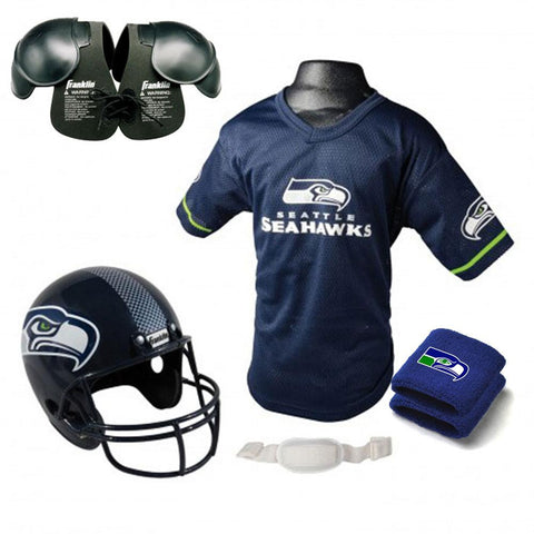 Seattle Seahawks Youth NFL Ultimate Helmet and Helmet and Jersey Set