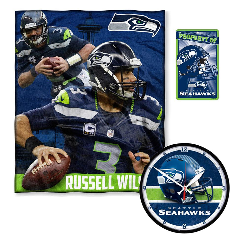 Seattle Seahawks NFL Russell Wilson Bedroom Decor 3pc Set